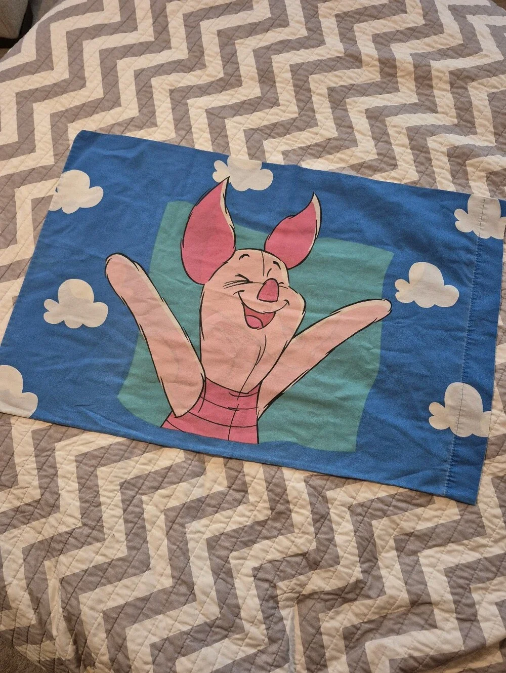 🌿5/$25 Vintage 1990s Disney Winnie The Pooh Piglet Standard Size Pillowcase 1pc